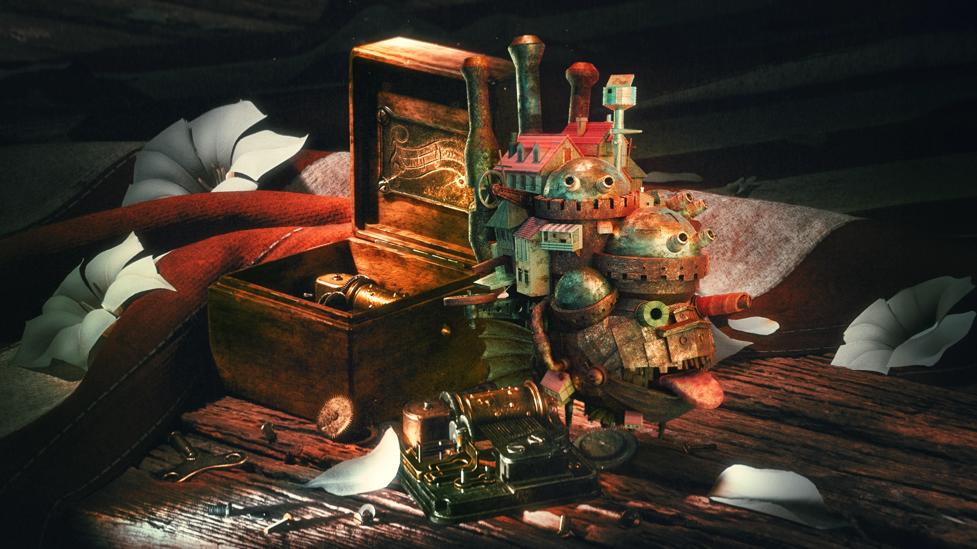 Howl's Moving Castle 3D modeling scene